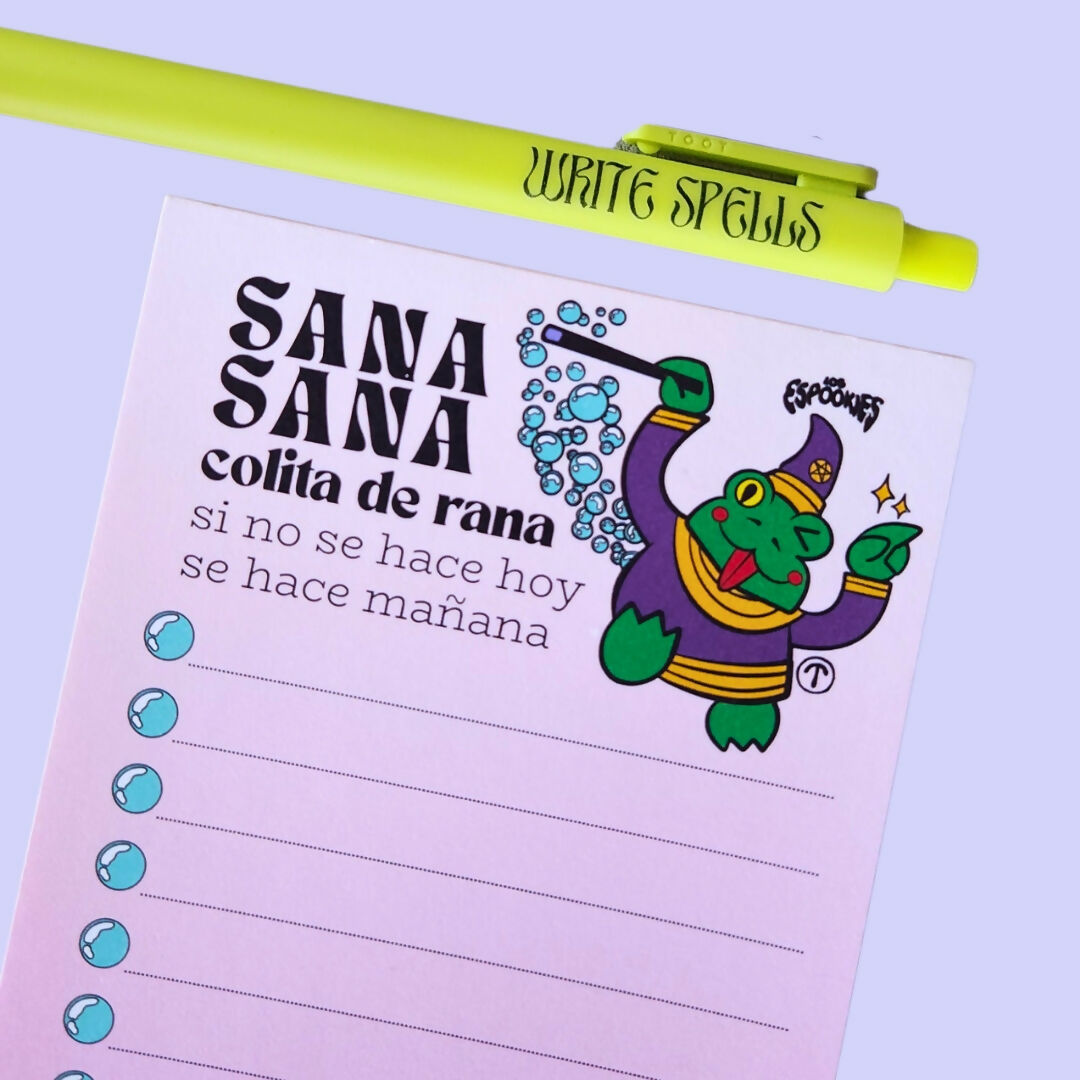 Sana Sana 4x6 Checklist Los Espookies Notepad