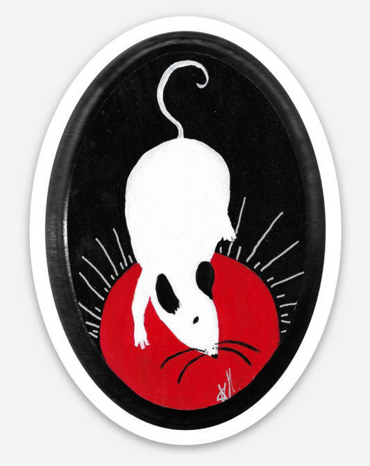 Mystic Rat Oval Sticker