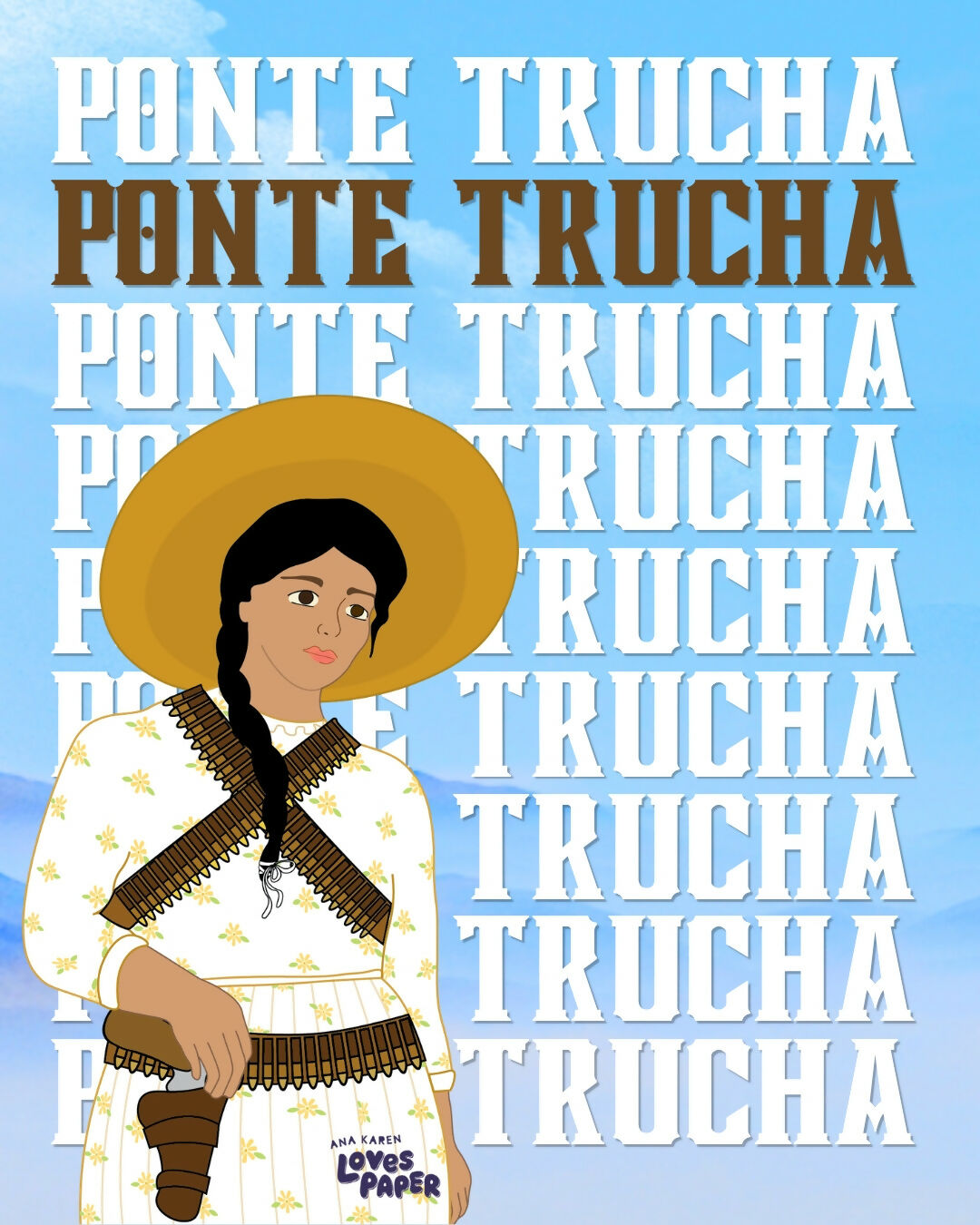 Ponte Trucha Adelita Sticker