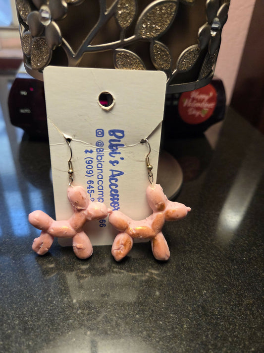 Aretes perrito globlo rosa