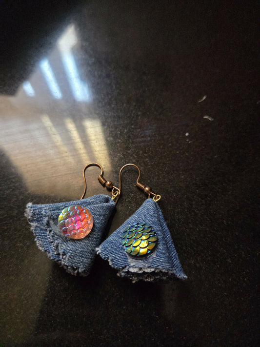 Aretes mezclilla