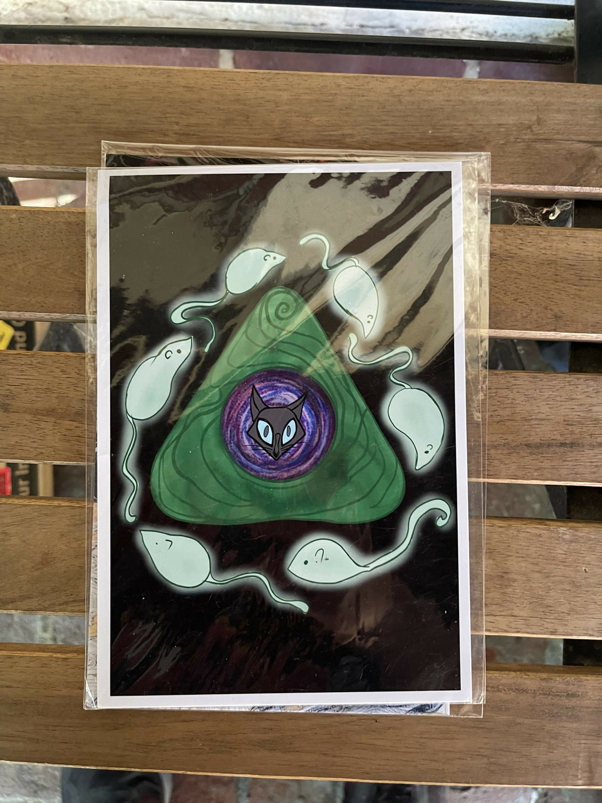 Coraline cat print with mice