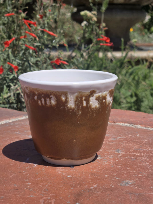 Brown and White Cup