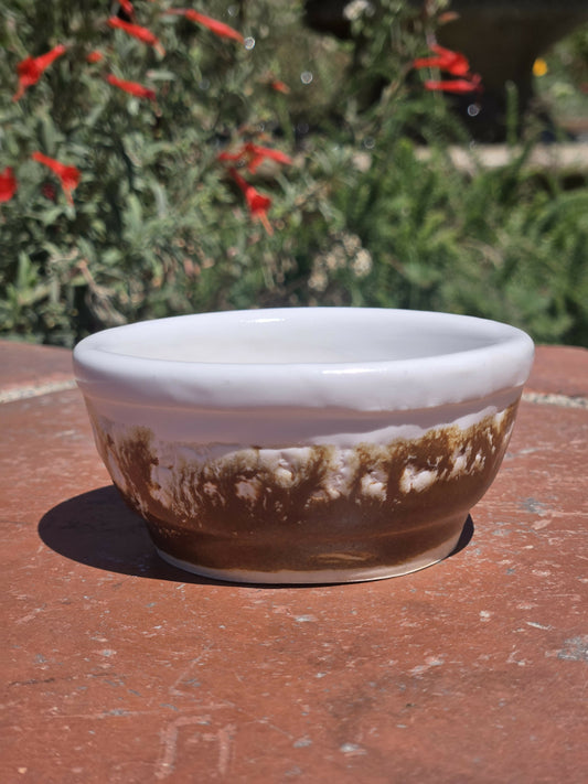 White and Brown Small Saucer