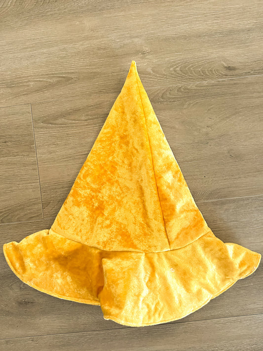 Yellow Velvet Reversible Witch Hat