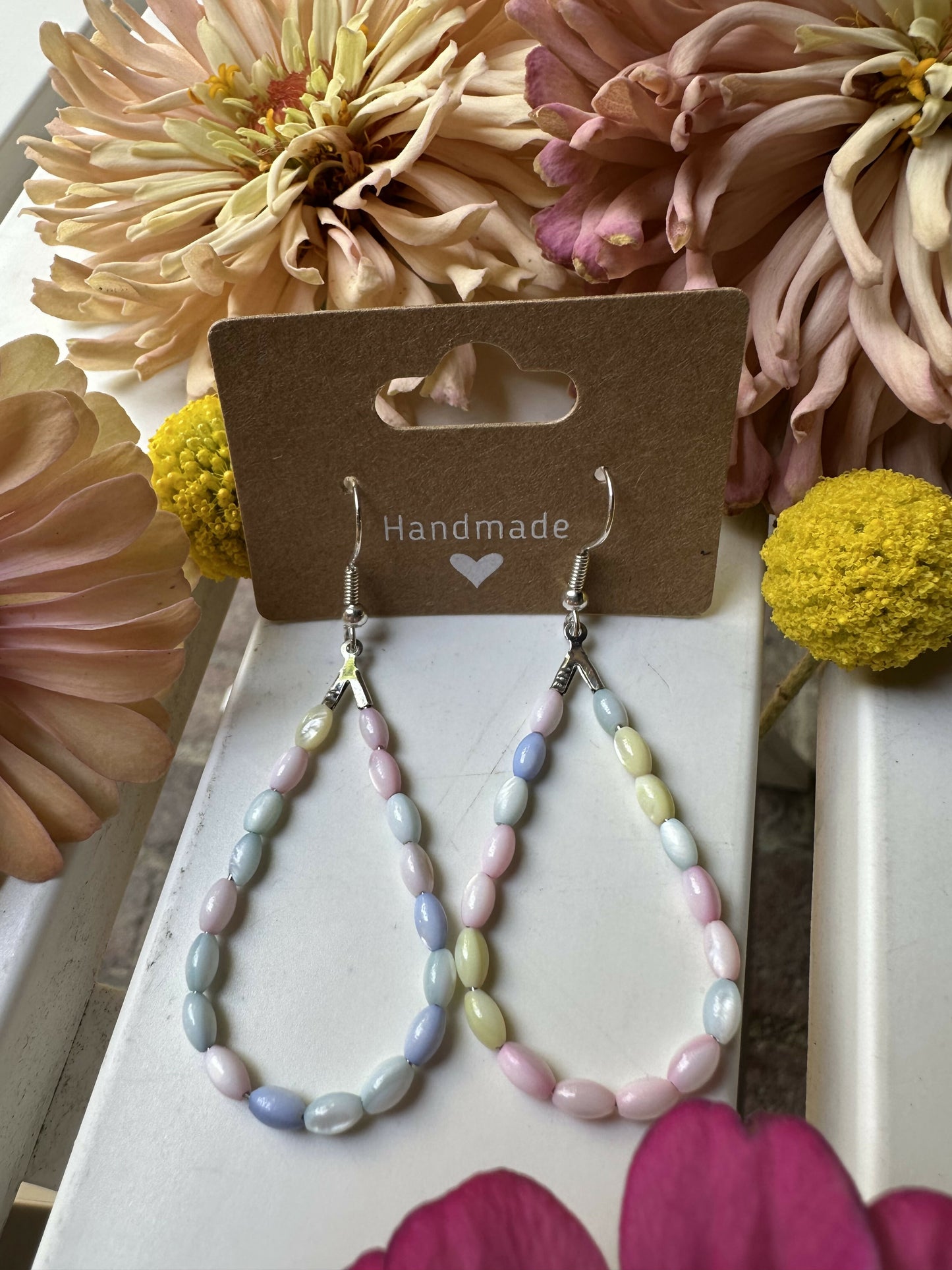 Beaded Tear Drop Earrings