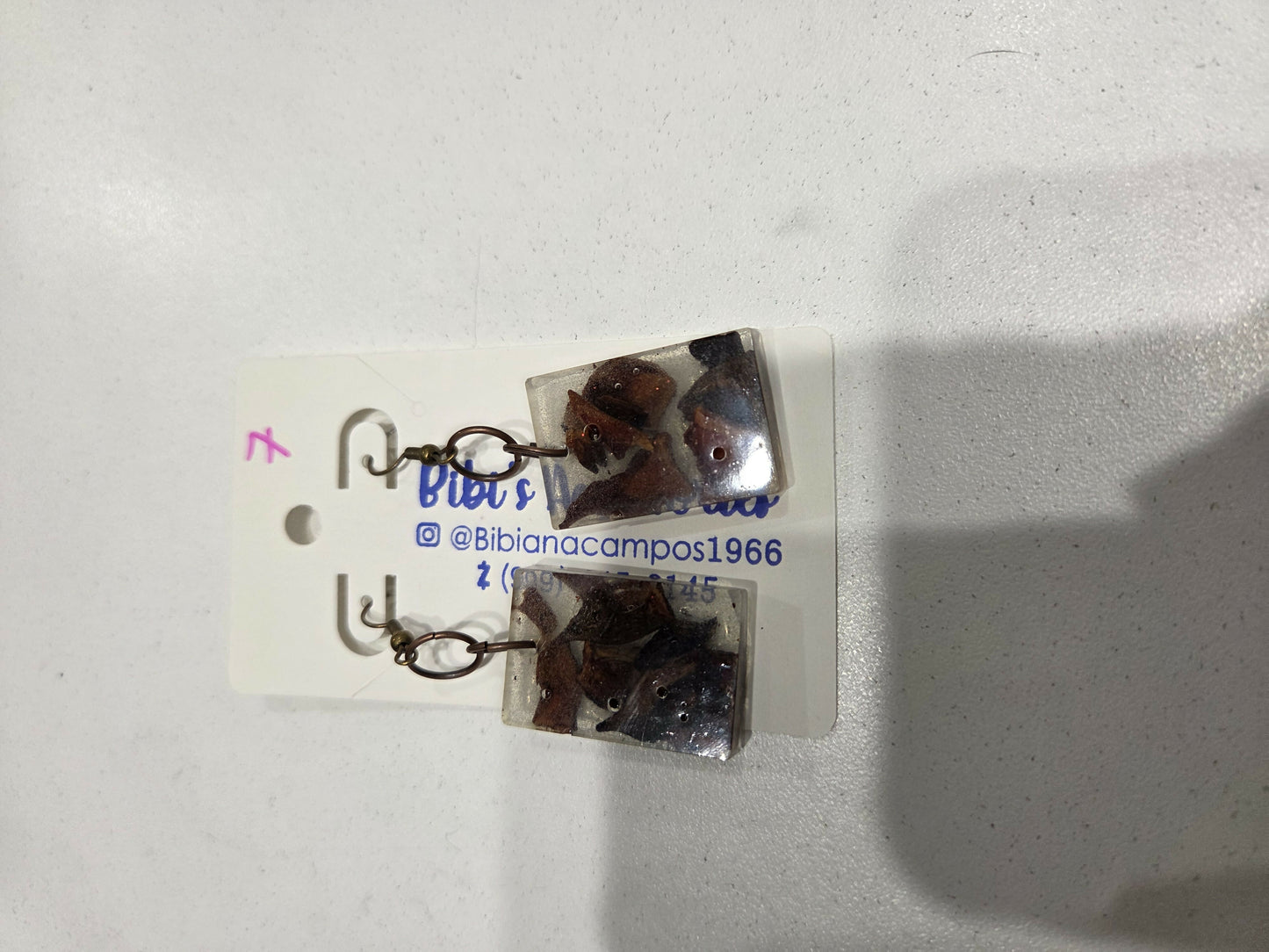 Aretes resina con cemillas