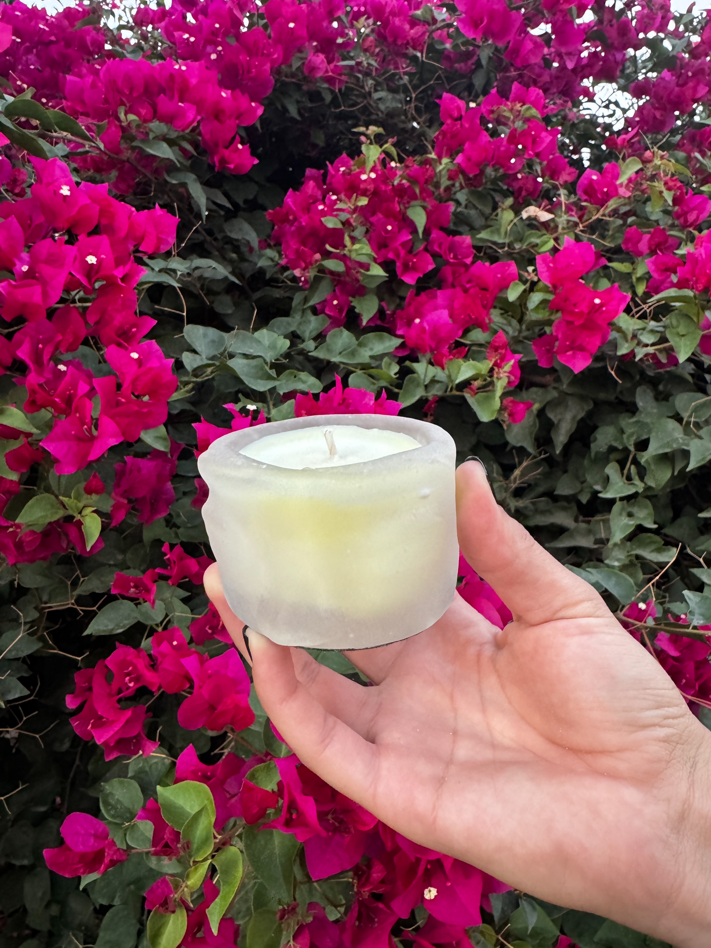 Bergamont Candles in Casted Glass