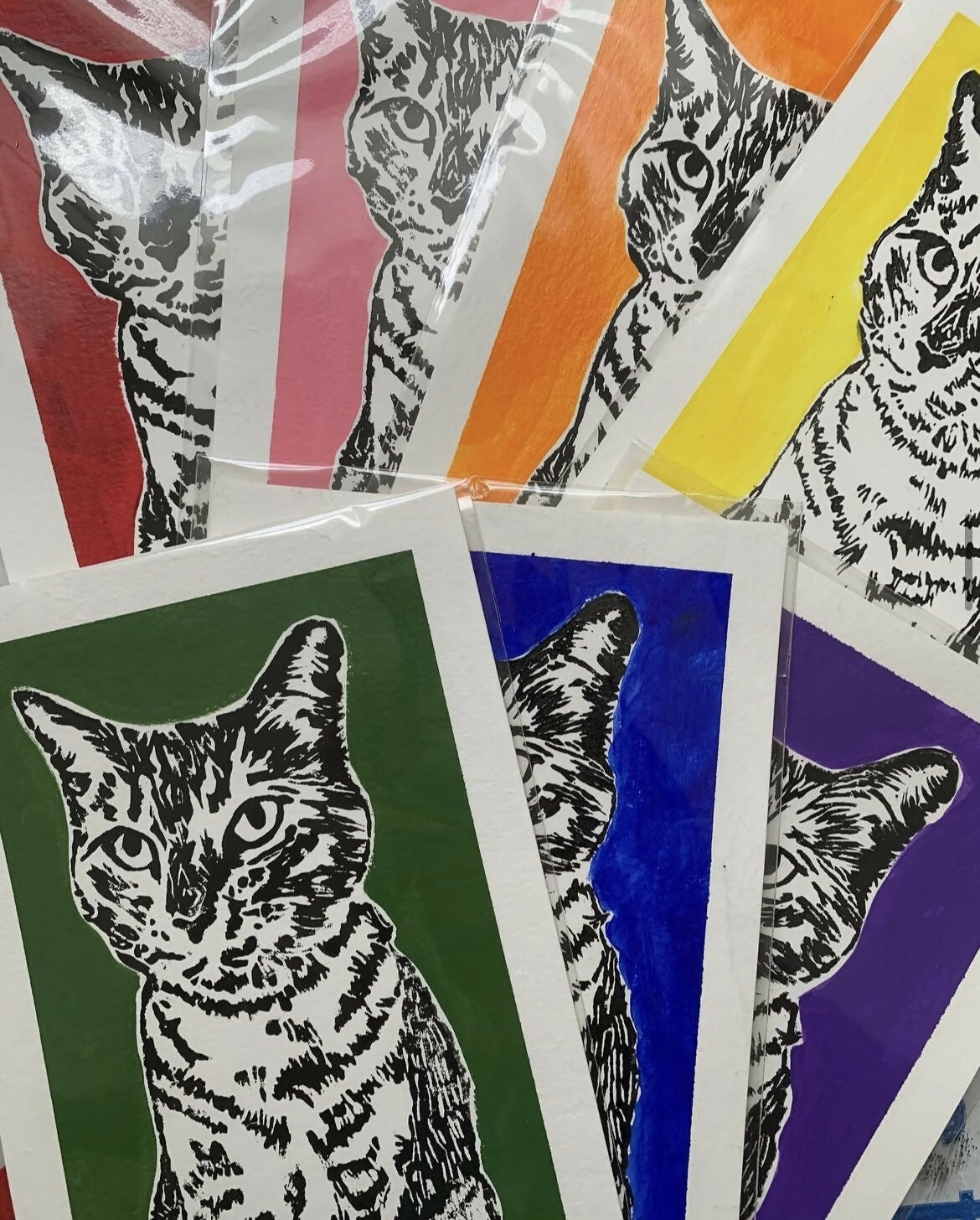 POP cats - mixed media print