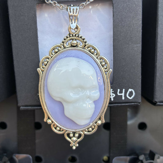 White skull on lavender