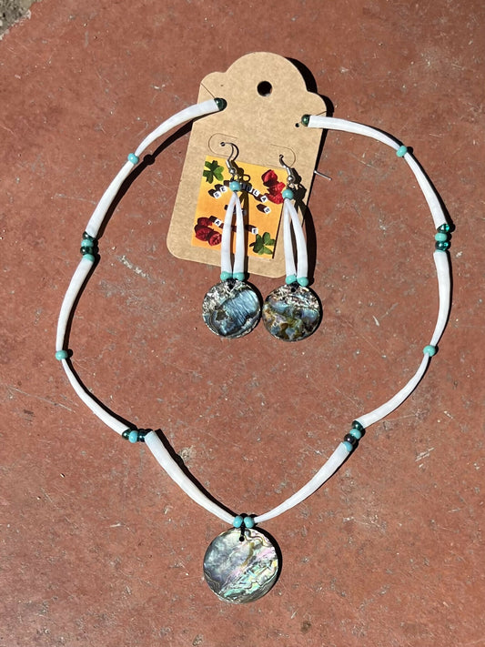 Turquoise Dentalium and Abalone Shell Set