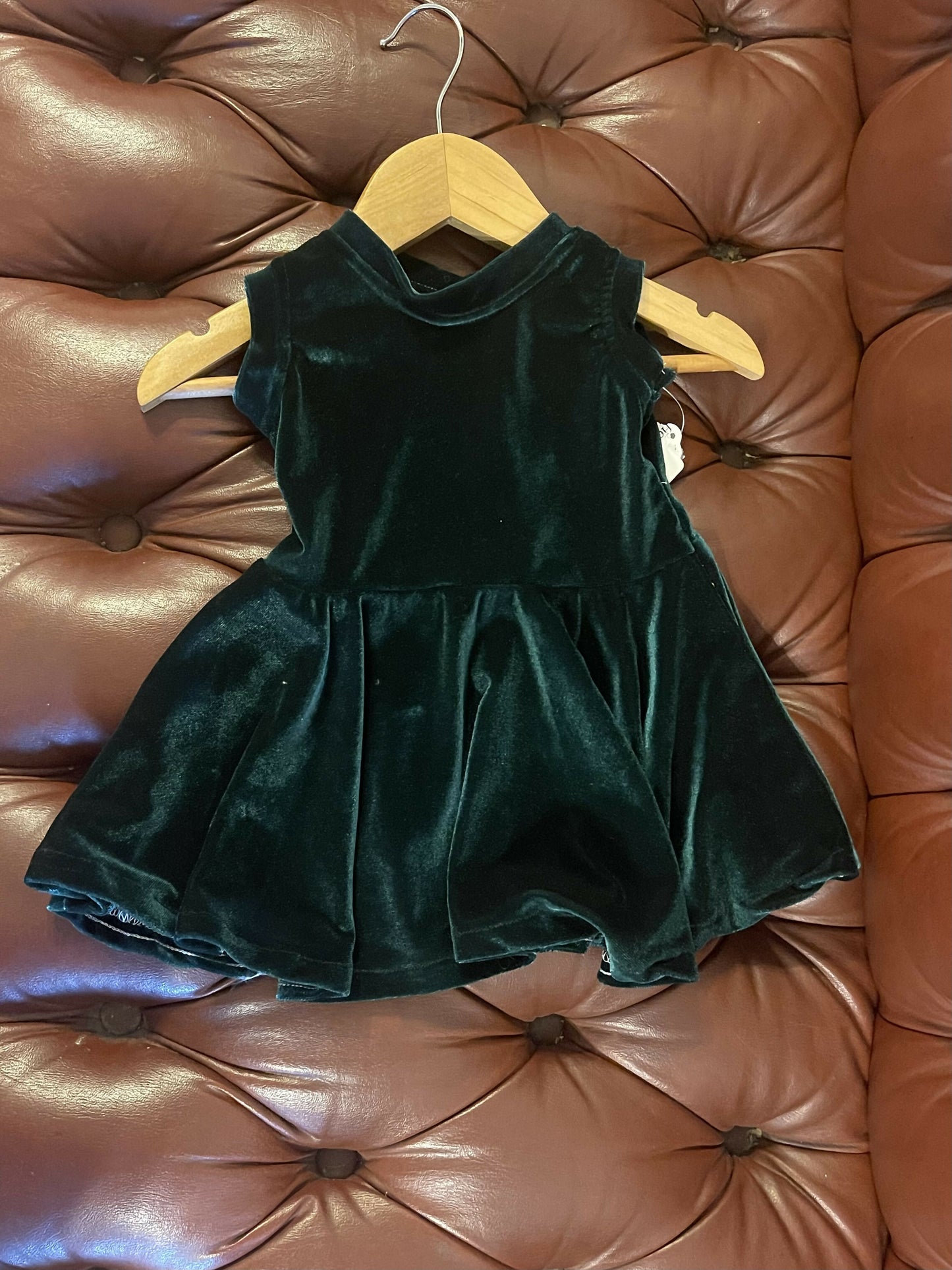 Green velvet dress