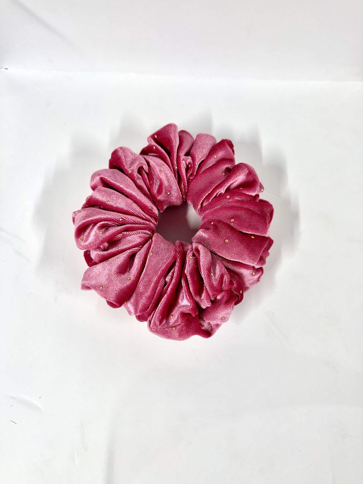 Scrunchie hot pink velvet with studs