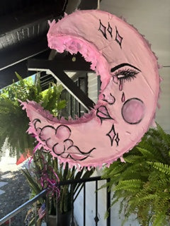 La Sad Moon Pink Piñata