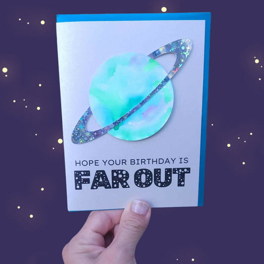 Far Out Birthday Handmade Card