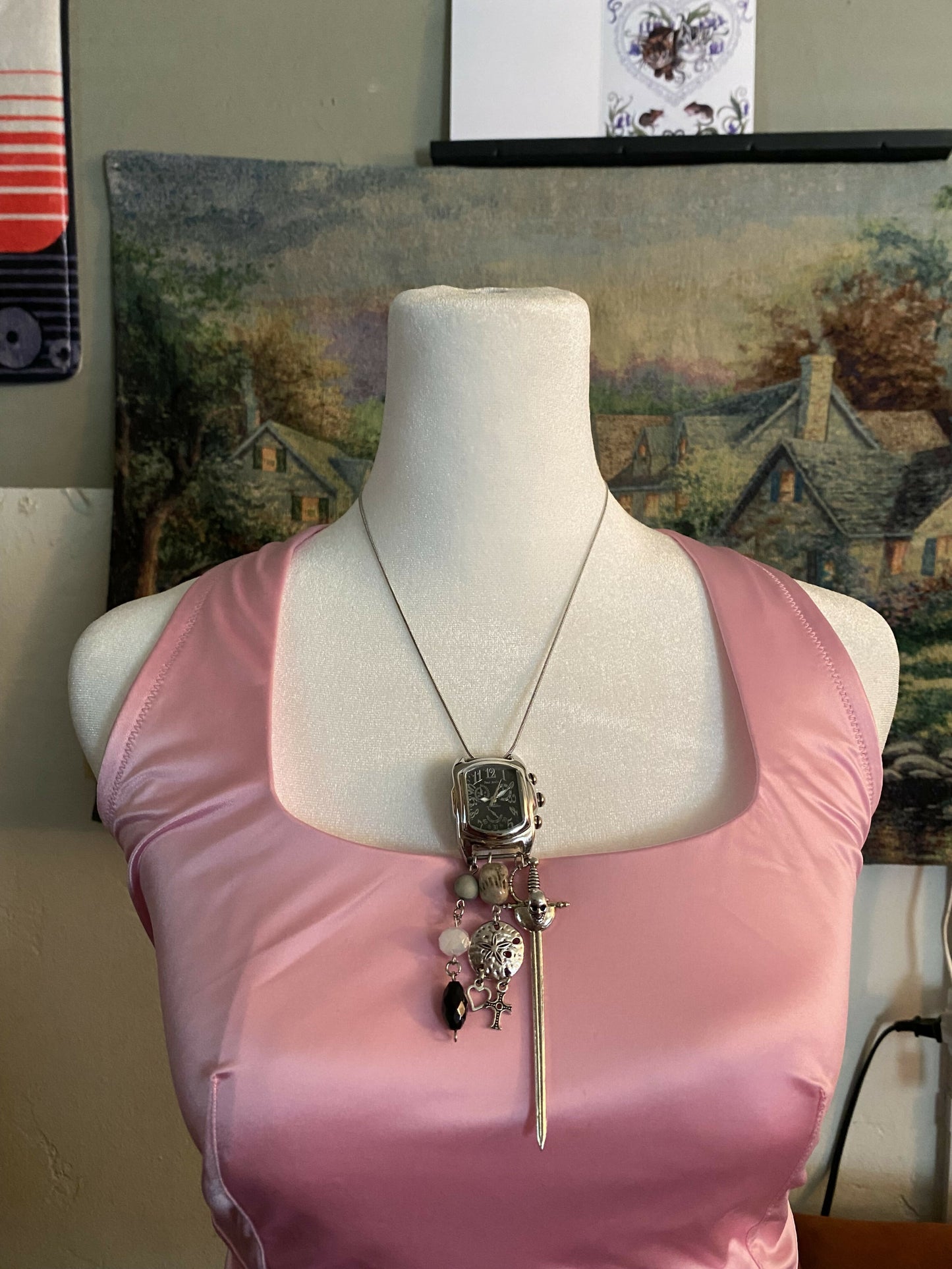 Sternum watch necklace