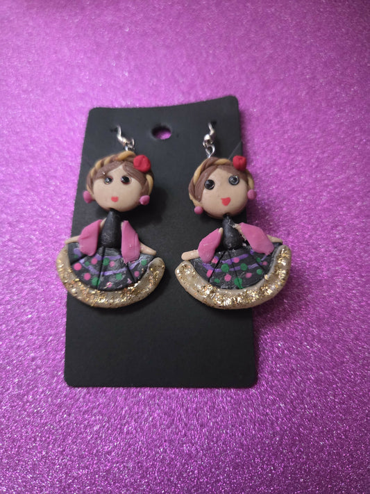 Aretes bestido negro mca