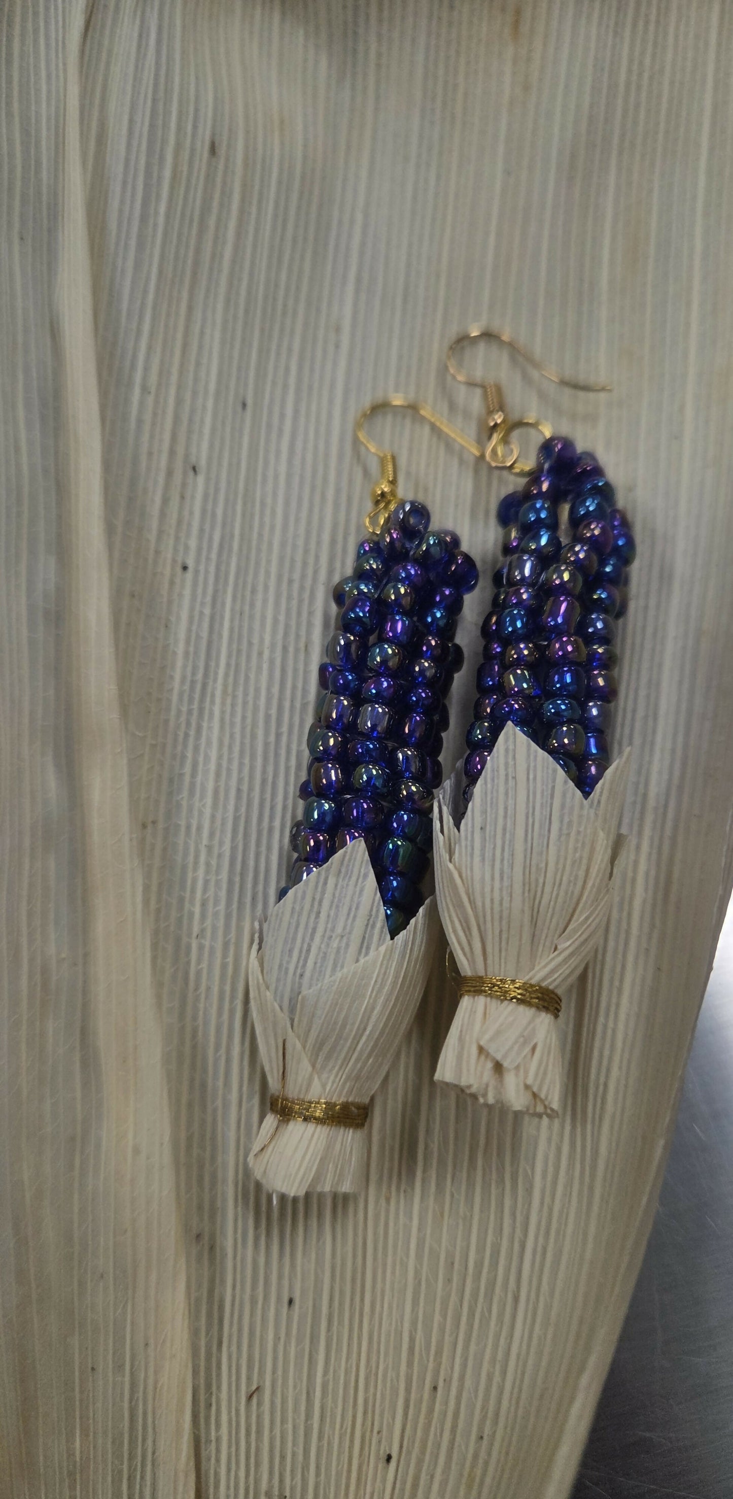 Glass elote earrings