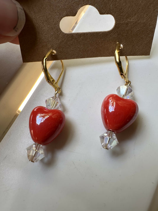 Red Heart Earrings
