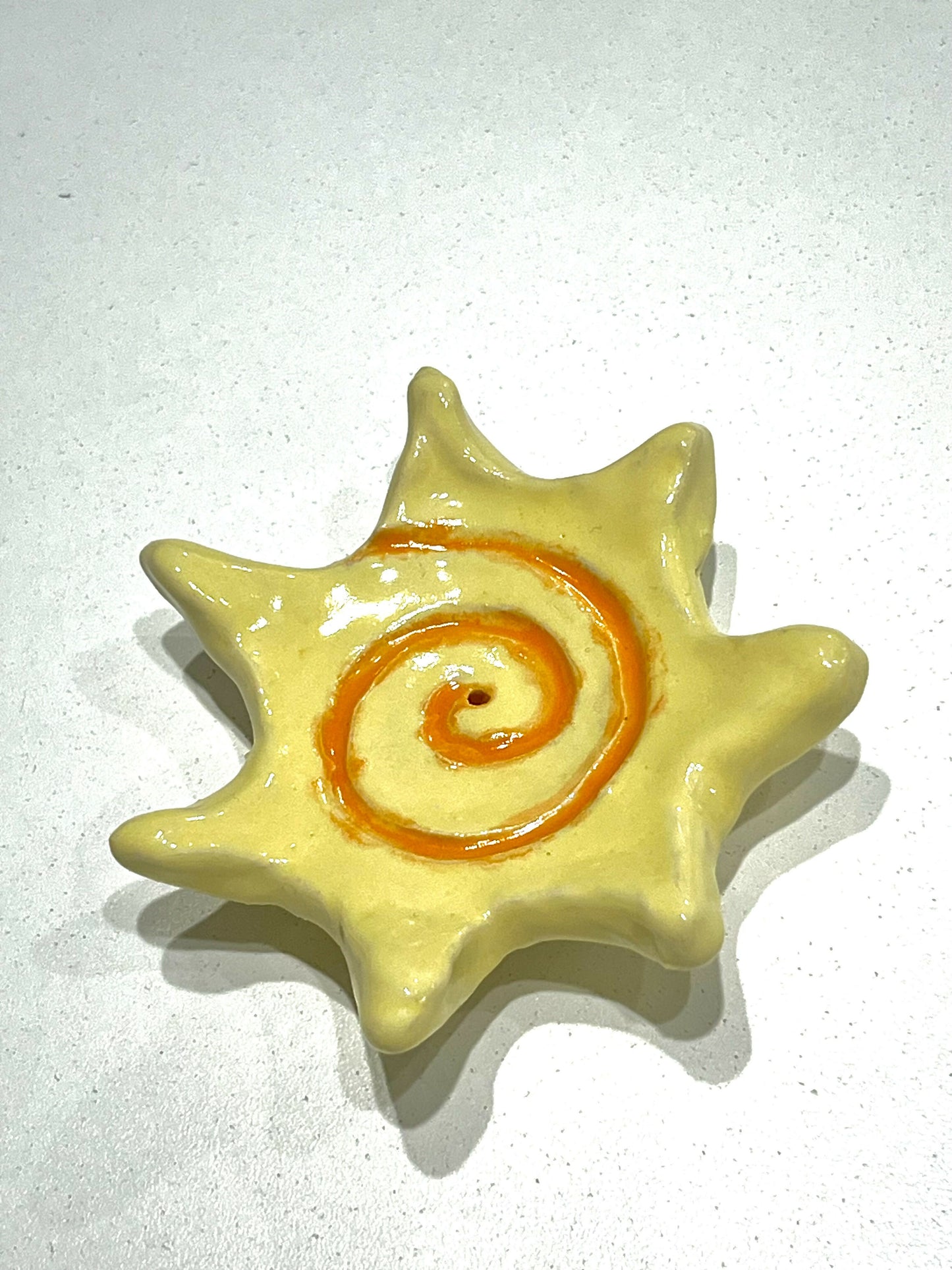 Sun Swirl Ceramic Incense Holder