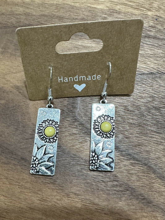 Sunflower Metal Charm Earrings