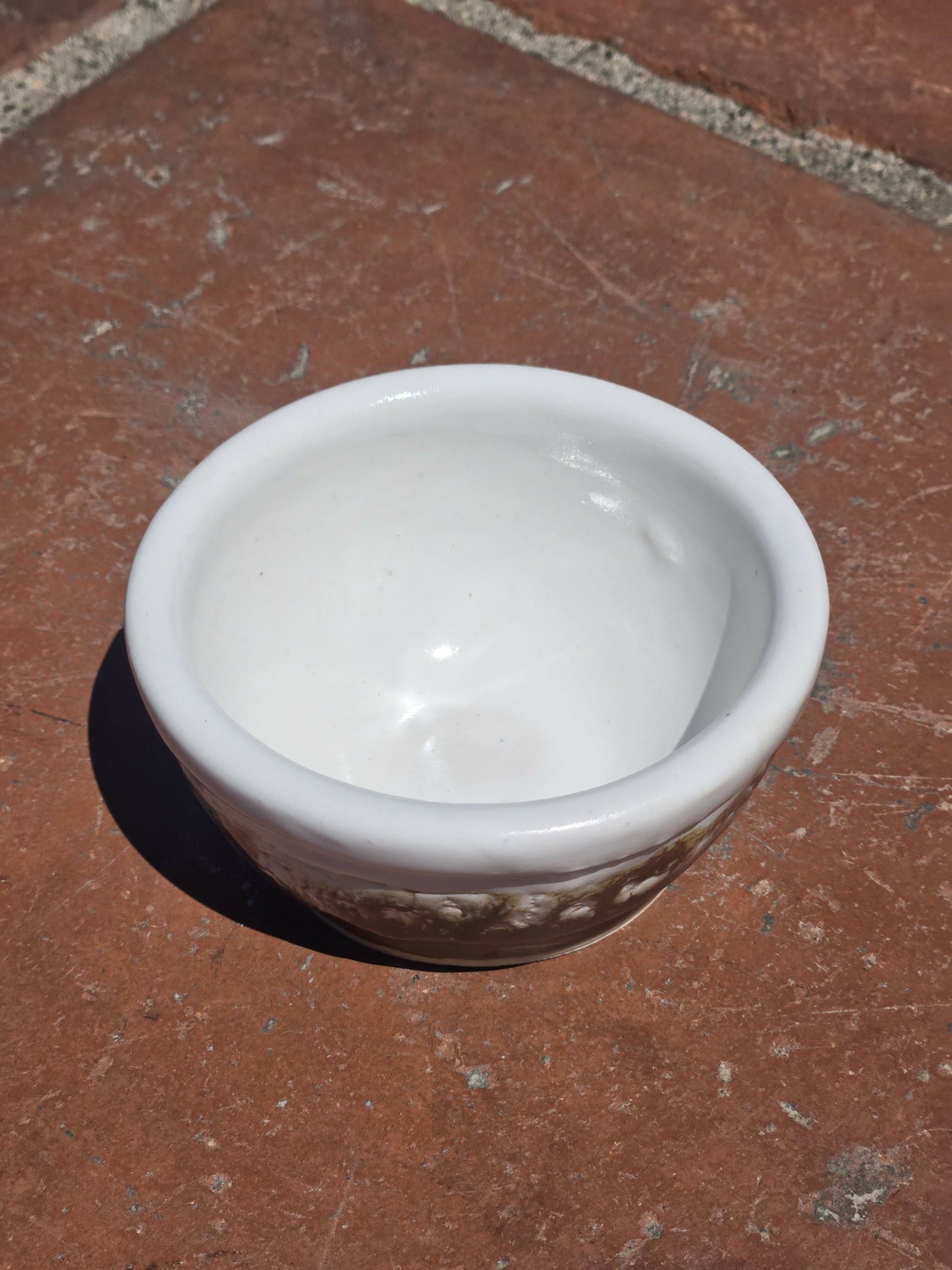 White and Brown Small Saucer