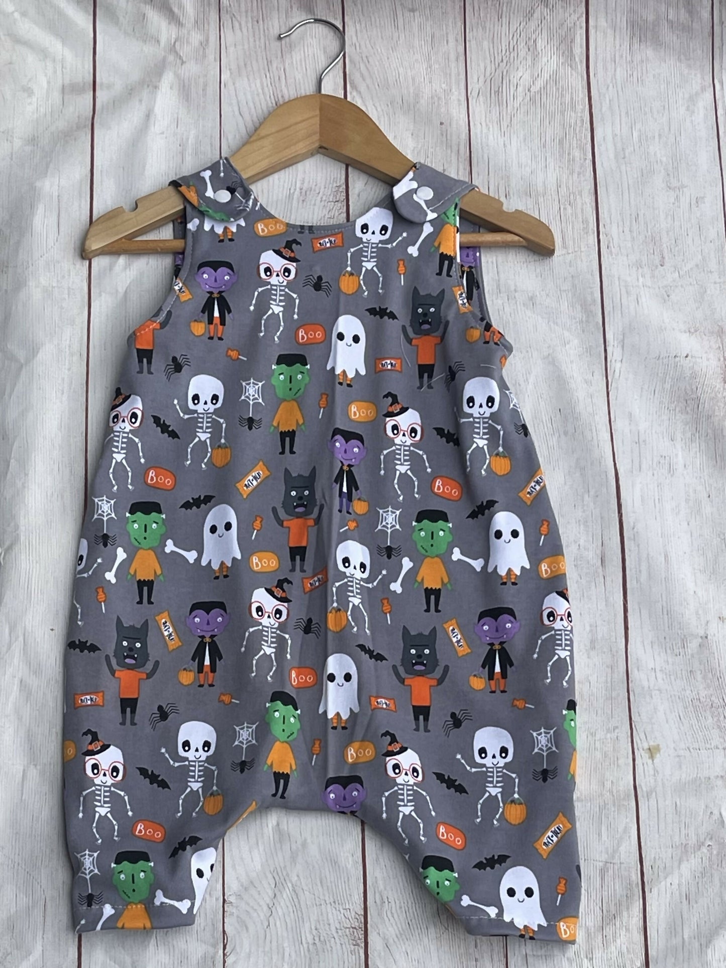 6-9 Mos Grey Halloween Romper pant