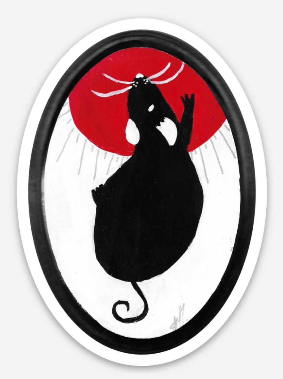 Mystic Rat Oval Sticker
