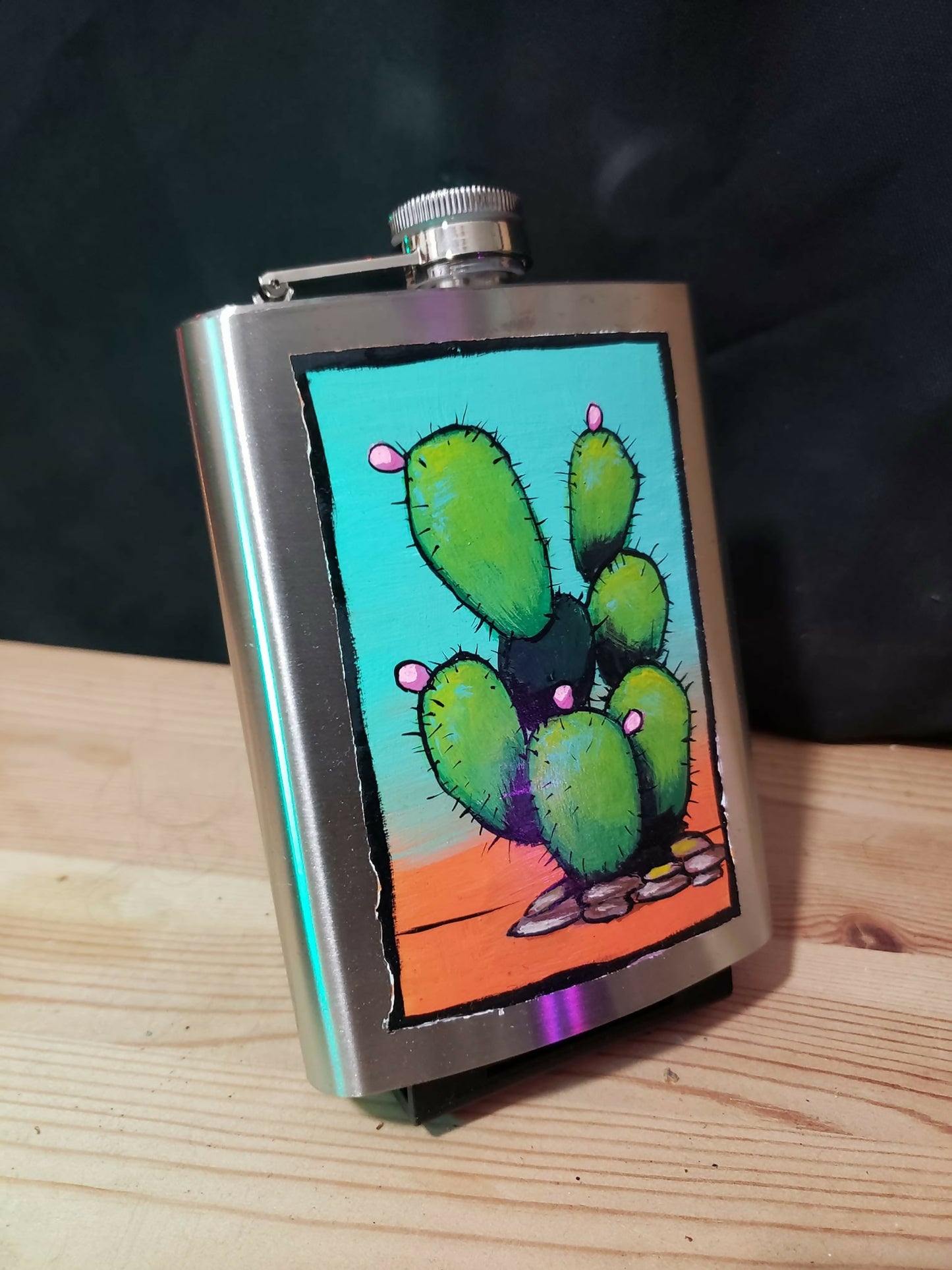 Flask - hand painted