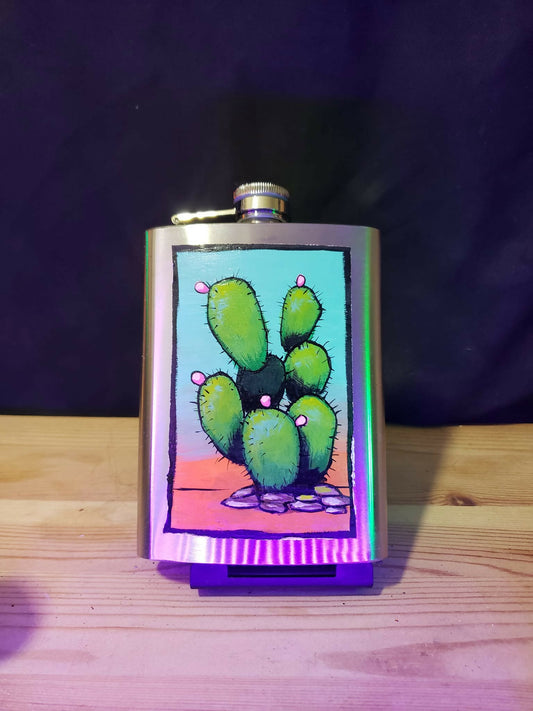 Flask - hand painted
