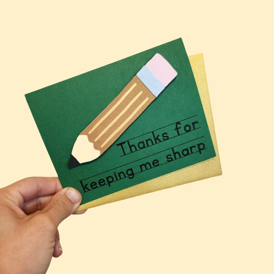 Thanks for Keeping Me Sharp Teacher Card
