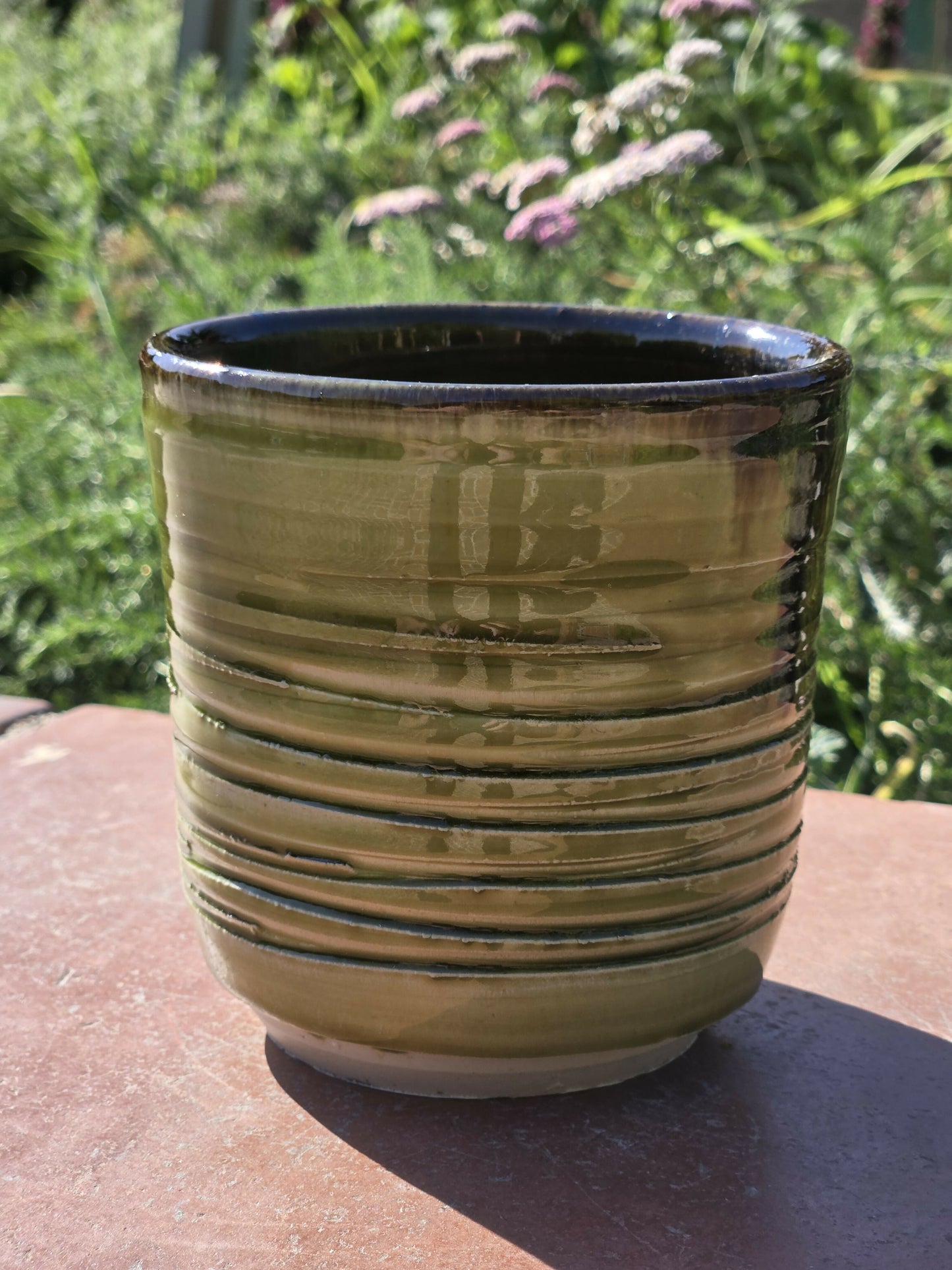 Green and Black Orquid Planter