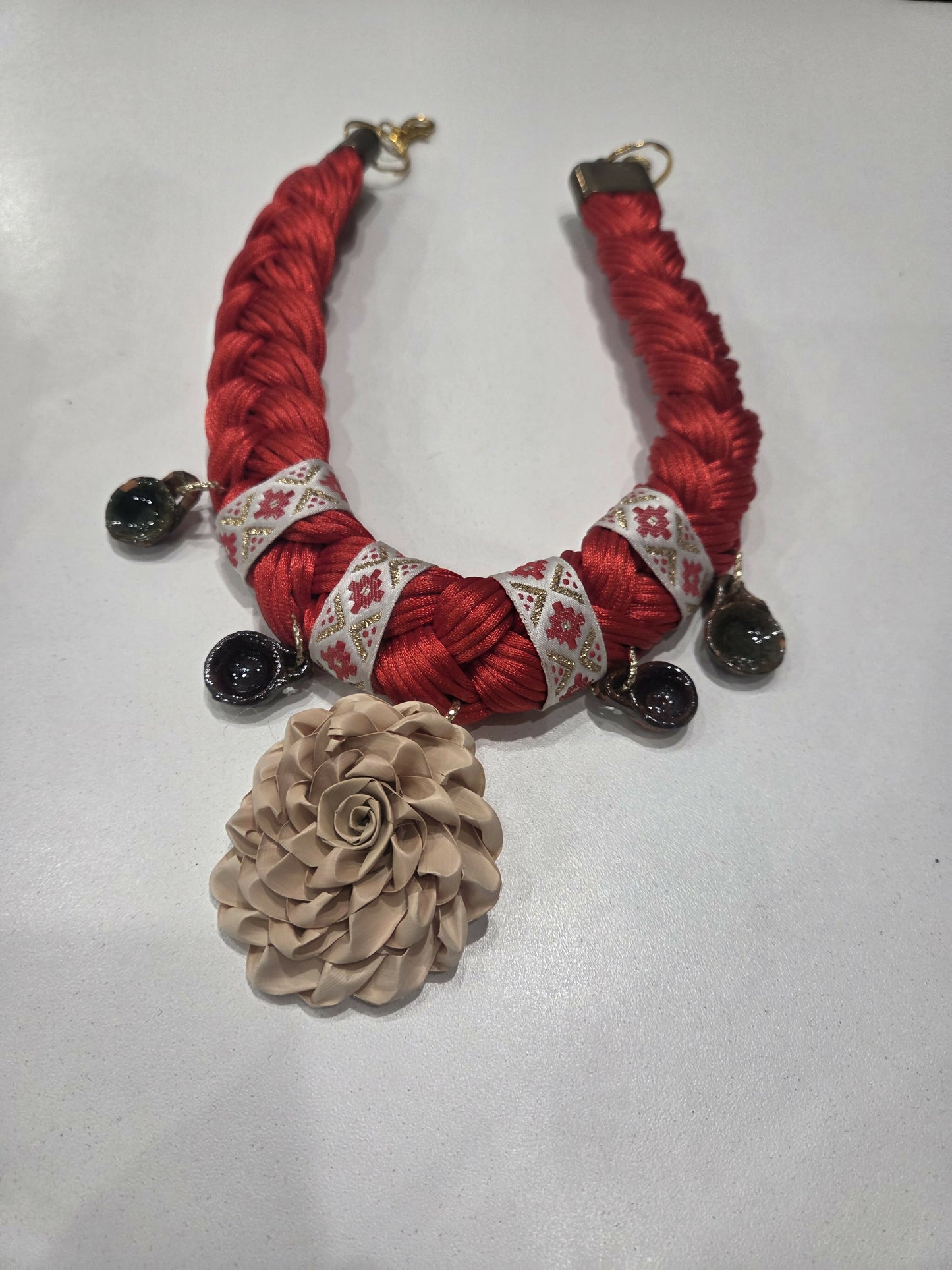 Purse chain red cazuela barro flor palma