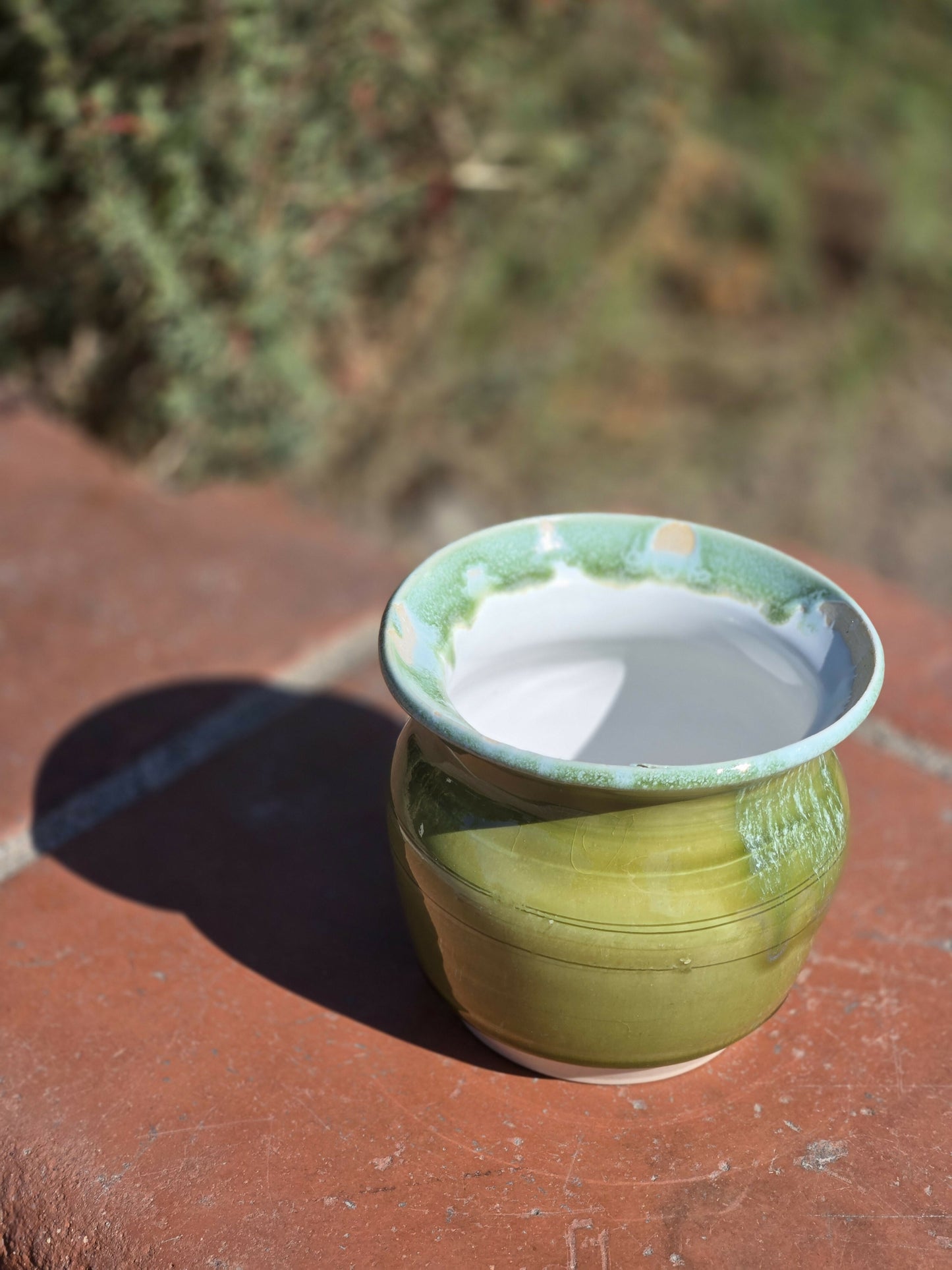White and Green Crawling Vase