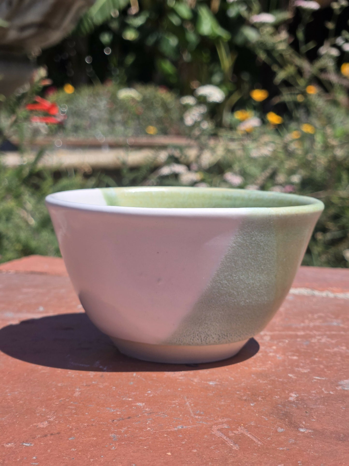 Green and White Cup